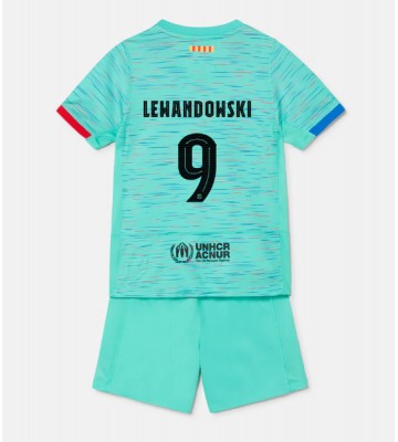 Barcelona Robert Lewandowski #9 Replica Third Stadium Kit for Kids 2023-24 Short Sleeve (+ pants)